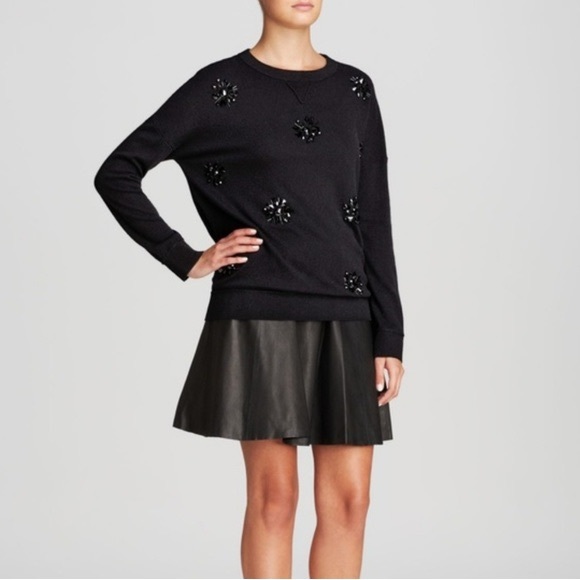 Kate spade embellished black wool sweater size large - Picture 2 of 6